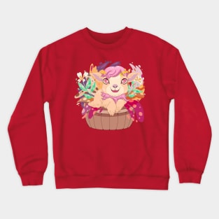 The little pink goat with pattern for Men or Women Kids Boys Girls love goat Crewneck Sweatshirt